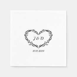 Guardanapo De Papel Monograma de Iniciais de Casal de Casamento Person