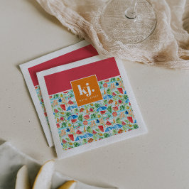 Guardanapo De Papel Monograma de Na moda de Verão divertido