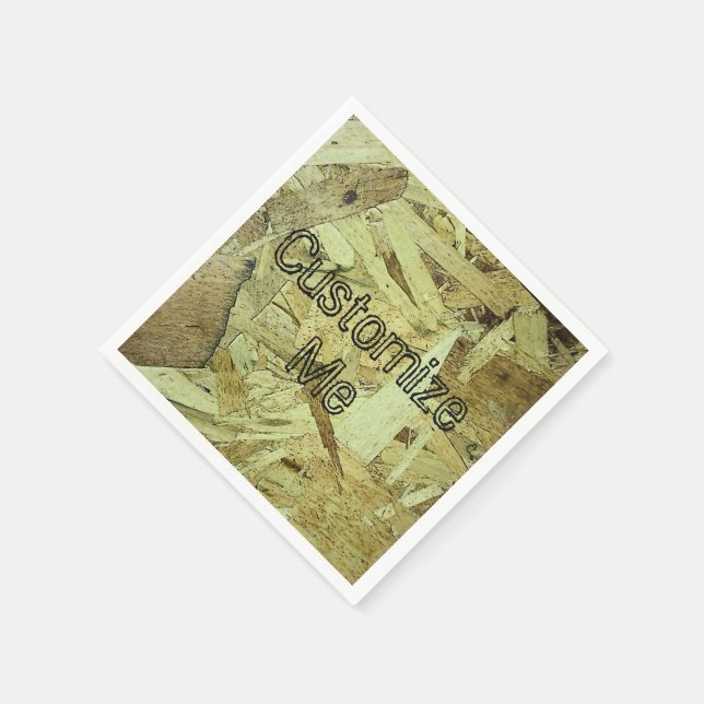 Guardanapo De Papel Monograma de nome DIY com grão de madeira OSB indu (Canto)