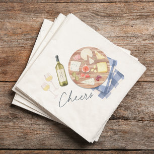 Guardanapo De Papel Monograma de vinho de Conselho Charcuterie e queij