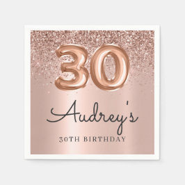 Guardanapo De Papel Monograma do aniversário de 30 anos do Balão Glitt