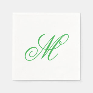 Guardanapo De Papel Monograma do Verde limão Elegante Inicial