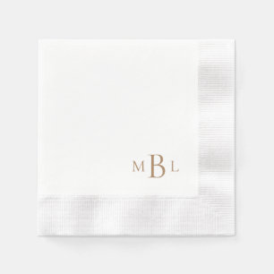 Guardanapo De Papel Monograma Dourado e elegante cunhado