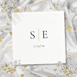 Guardanapo De Papel Monograma Dourado Elegante Napkins