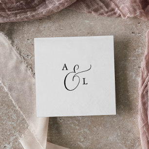 Guardanapo De Papel Monograma e Casamento de Nápoles para Script Eleg