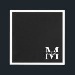 Guardanapo De Papel Monograma e Nome Personalizados<br><div class="desc">Monograma personalizado e presentes de nome que apresentam monograma personalizado no estilo de letra serif clássico com caixa de nome no meio do monograma. Perfeito como decores caseiros,  presentes para o lar,  presentes de férias para a família,  recém-casados e muito mais.</div>