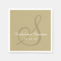 Monograma Ecru Bold Colorido Papel Cascata Napkins