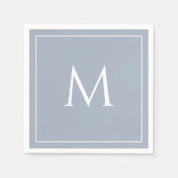 Monograma elegante azul-poeirento inicial