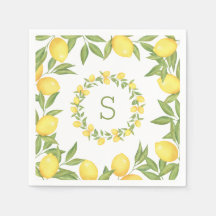 Monograma Elegante de Limões com Verdura