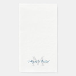 Guardanapo De Papel Monograma Elegante em Turquesa