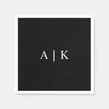 Monograma Elegante Iniciais Napkin Personalizável