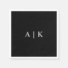Guardanapo De Papel Monograma Elegante Iniciais Napkin Personalizável