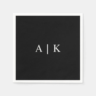 Guardanapo De Papel Monograma Elegante Iniciais Napkin Personalizável