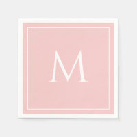 Monograma elegante pastel cor-de-rosa inicial