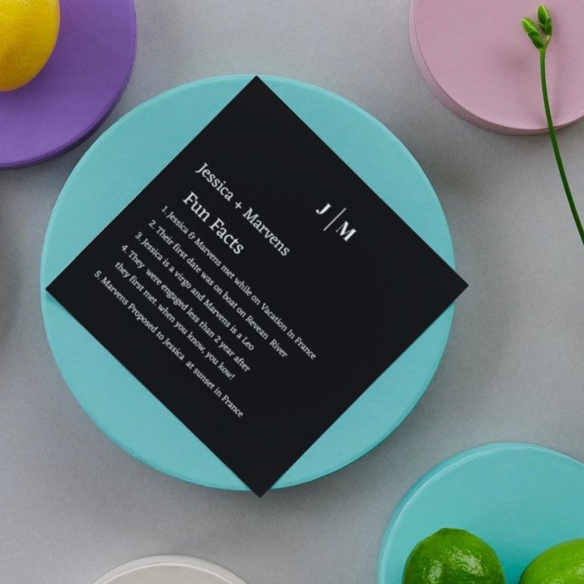 Guardanapo De Papel Monograma Fala Sobre o casamento negro dos recém-c (Criador carregado)