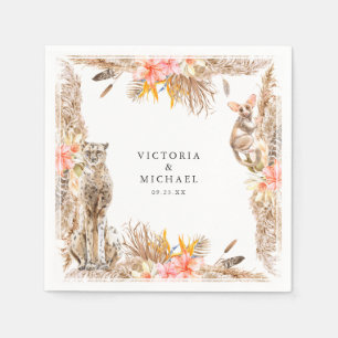 Guardanapo De Papel Monograma Floral Boho Safari Africano