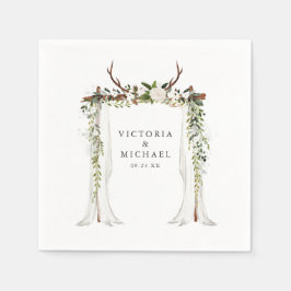 Guardanapo De Papel Monograma Floral Rustic Anler Country Boho