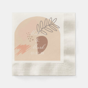 Guardanapo De Papel Monograma Geométrico Simples de Terra com Arco Dup