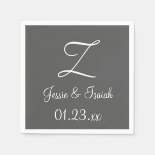 Guardanapo De Papel Monograma Granito Cinza Simples Colorida Papel Náp