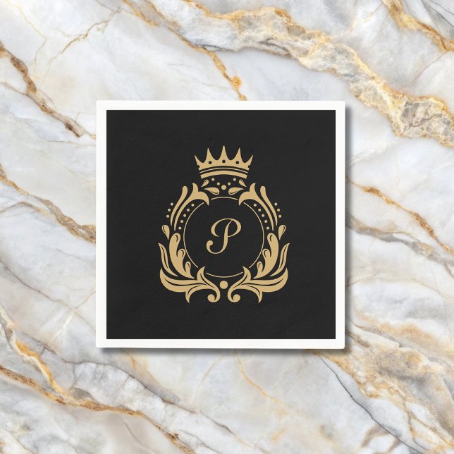 Guardanapo De Papel Monograma inicial elegante (Criador carregado)