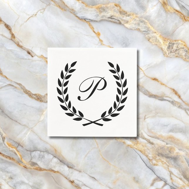 Guardanapo De Papel Monograma inicial elegante (Criador carregado)