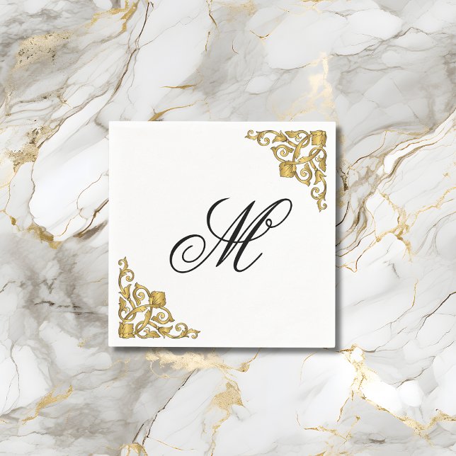 Guardanapo De Papel Monograma inicial elegante (Criador carregado)