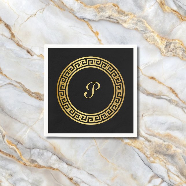 Guardanapo De Papel Monograma inicial elegante (Criador carregado)