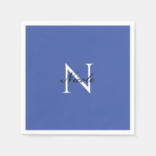 Guardanapo De Papel Monograma Inicial Nome Próprio Manuscrito Azul