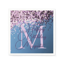 Monograma Lavanda Confetti Birthday Personalizado