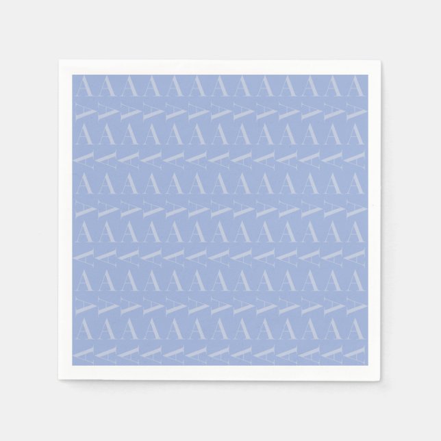 Guardanapo De Papel Monograma - Letra inicial A, azul (Frente)