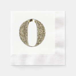 Guardanapo De Papel Monograma - Letra Inicial O Espargos Dourados Eleg