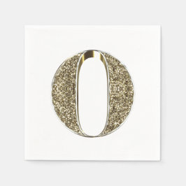 Guardanapo De Papel Monograma - Letra Inicial O Espargos Dourados Eleg