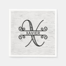 Monograma - Letra X com Nome da Família