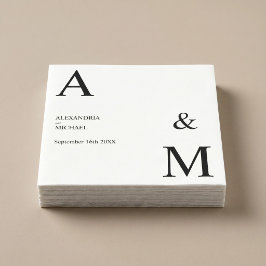 Guardanapo De Papel Monograma Minimalista Moderno