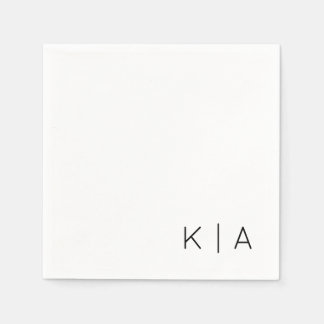 Guardanapo De Papel Monograma Moderno Casamento Cocktail Napkin