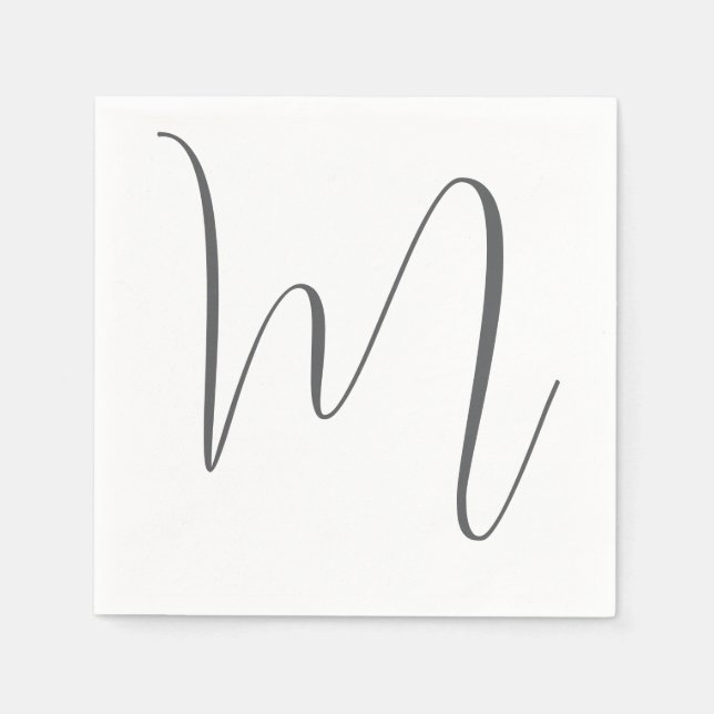 Guardanapo De Papel Monograma Moderno Simples Minimalista Simples (Frente)