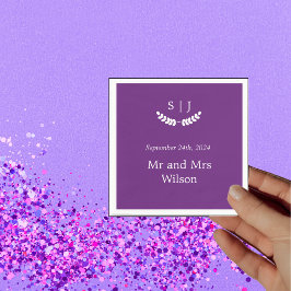 Guardanapo De Papel Monograma Monograma Janto de tonalidades roxas