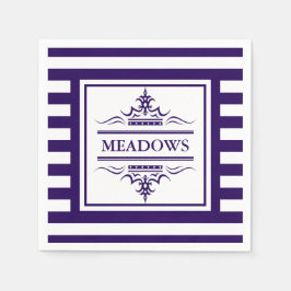 Guardanapo De Papel Monograma - Papel Azul Elegante Marinho Elegante N