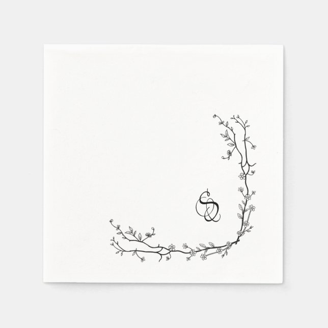 Guardanapo De Papel Monograma Papel Napkins (Frente)