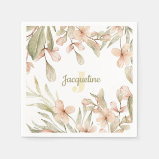 Guardanapo De Papel Monograma pastel, cor-de-rosa, design