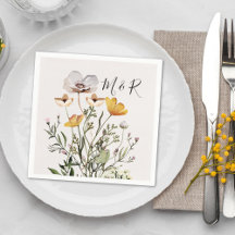 Monograma personalizado de Casal, flor selvagem se