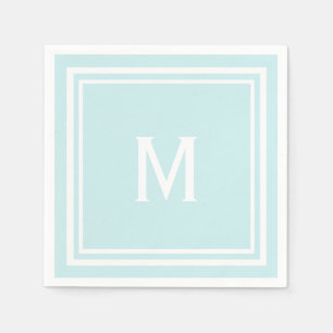 Guardanapo De Papel Monograma Personalizado de Ovo Azul do Na moda mod