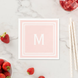 Guardanapo De Papel Monograma Personalizado de Peach Moderno Básico