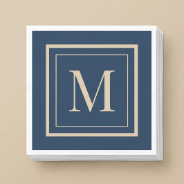 Guardanapo De Papel Monograma Personalizado em Azul e Baunilha com Mol
