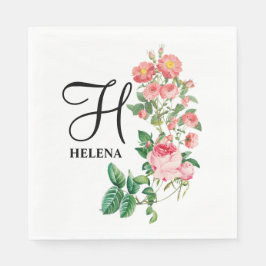 Guardanapo De Papel Monograma Personalizado Floral Botânico Vintage