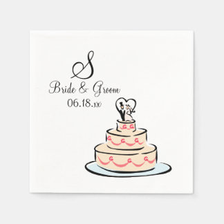 Guardanapo De Papel Monograma Personalizado Papel de Bolo Napkins