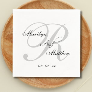 Guardanapo De Papel Monograma Personalizado Papel de Casamento Elegant
