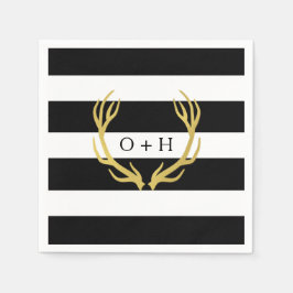 Guardanapo De Papel Monograma Russo | Livro Branco Negro Napkin