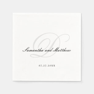 Guardanapo De Papel Monograma Simples de Casamento de Script Tradicion