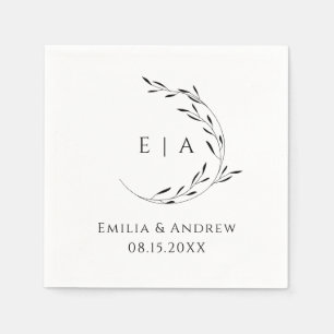 Guardanapo De Papel Monograma Simples de Casamento de Terra Minimalist